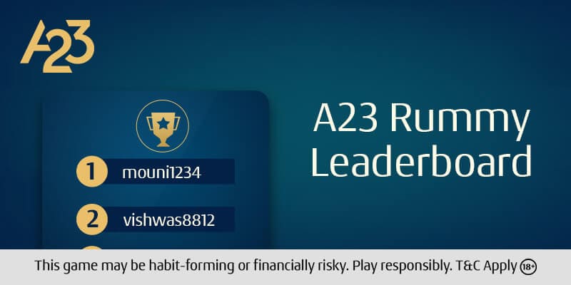 How does A23's Rummy Leaderboard work? - A23